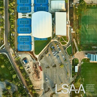 Marrara Tennis Centre Fabric Roof - Aerial View