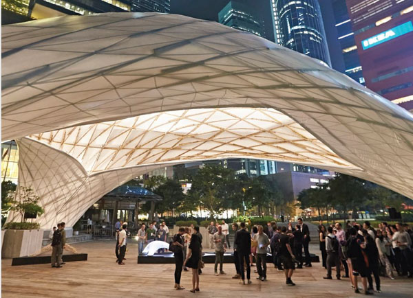 Freeform Timber and Membrane Shell