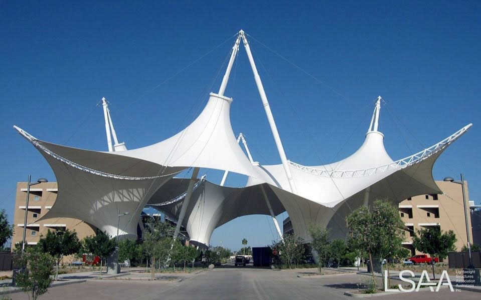 Skysong Signature Structure is an excellent example of freeform tensile fabric architecture