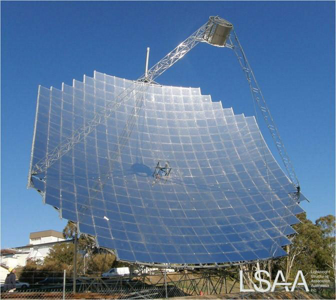 Big Dish Solar Concentrator - Reflecting surface and collector
