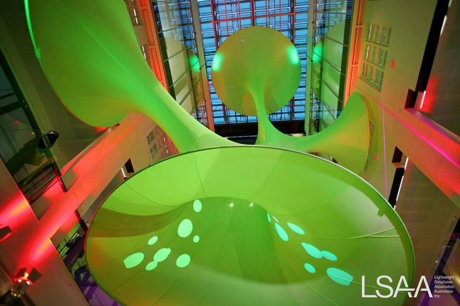 Green Void - a large lycra Internal Sculpture