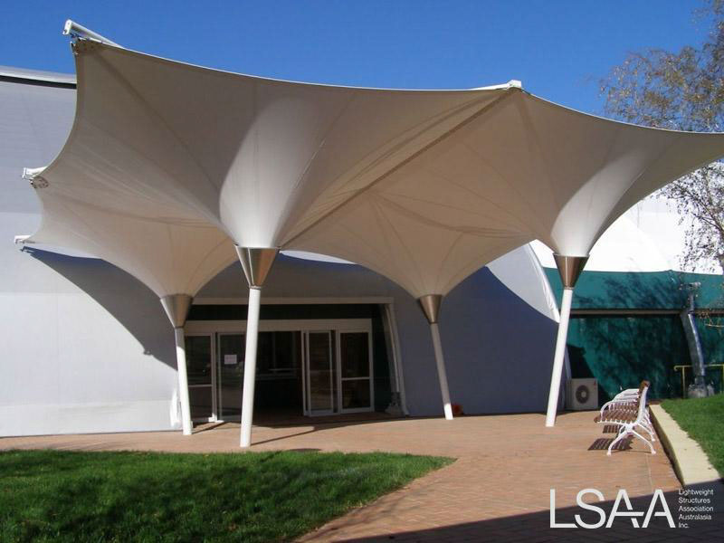 Mpowerdome Entry Structure comprising four inverted cones.