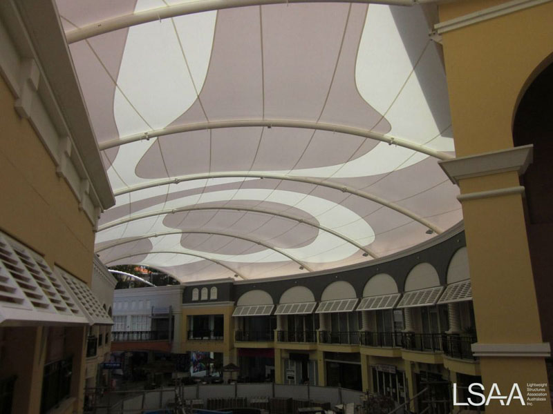 Chevron Renaissance Fabric Roof Canopy - View from below