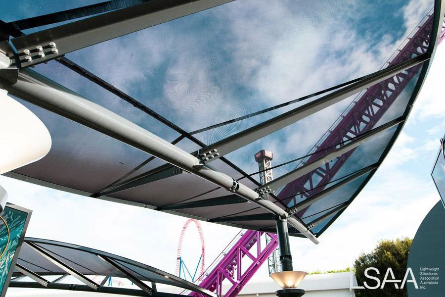 Hyper Coaster Queueing Canopies