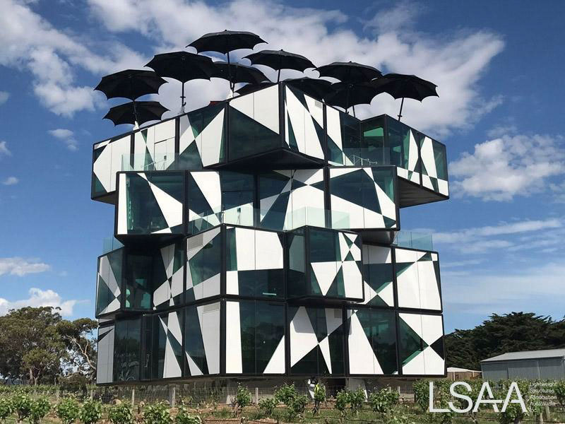 D’Arenberg Winery Cube Umbrellas atop of Building