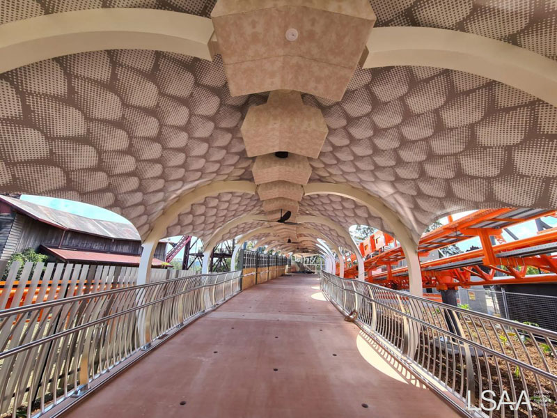 Interior shot of the Dreamworld Switchback canopy