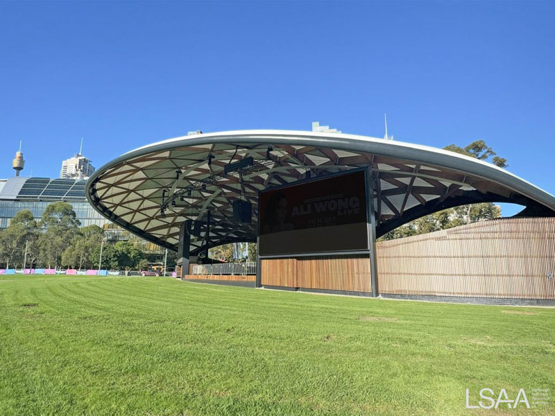 External View of the Tumbalong Green Sound Shell