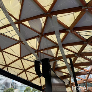 Detailed View of the Tumbalong Green Sound Shell