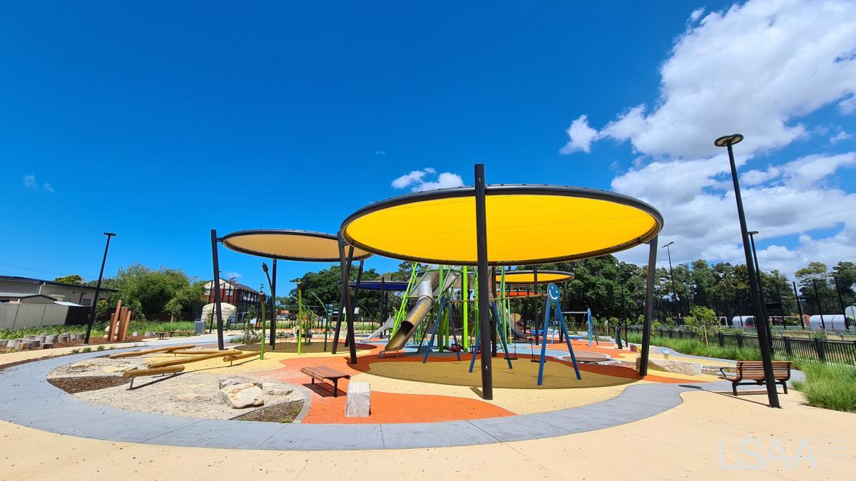 General shot of shade structures