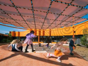 Underside view of shade structures