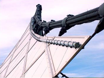 Sidney Myer Music Bowl - Edge cable details and roof panels.